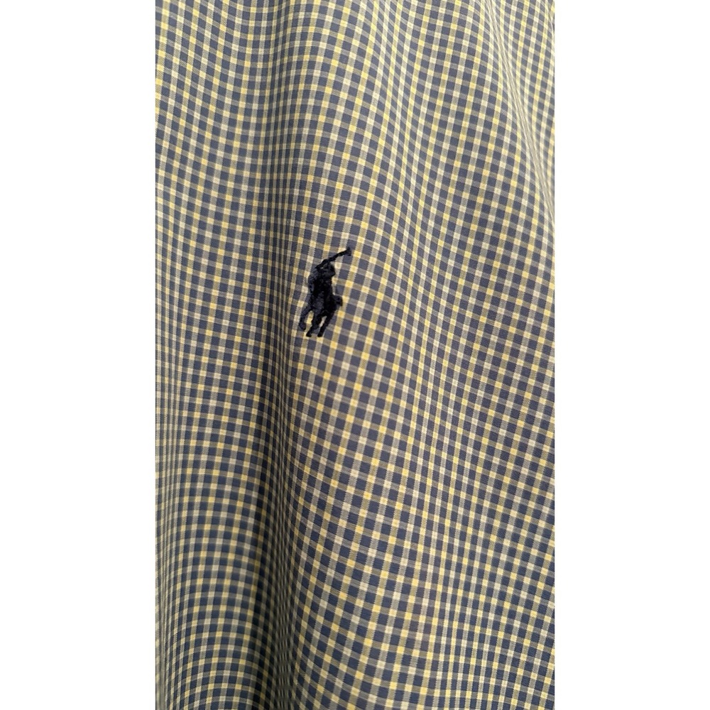Men's Ralph Lauren Lg Blake Long Sleeve Blue Yellow Gingham GUC small Spot - Picture 3 of 9